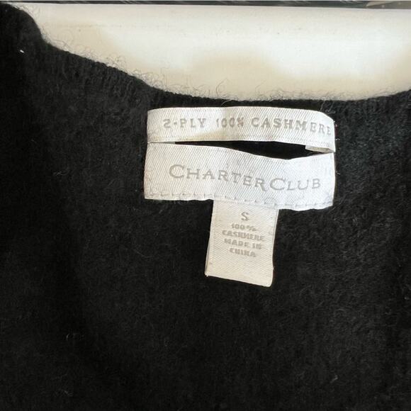 Charter Club Cashmere Sweater Black Size Small‎ V Neck Long Sleeve Top - Picture 3 of 7